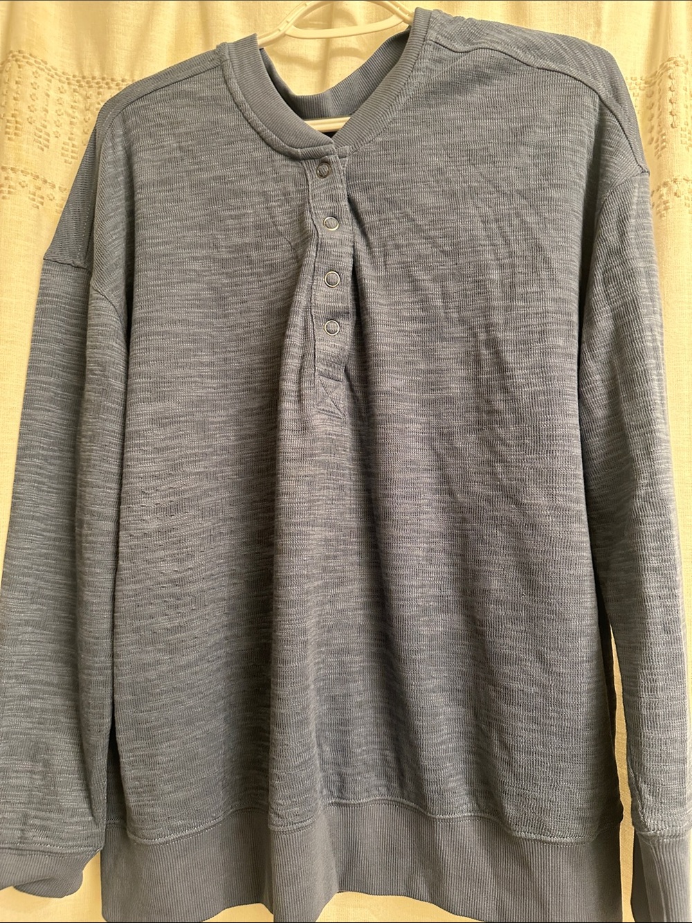 Maurices Slate Blue Crewneck Henley Sweater